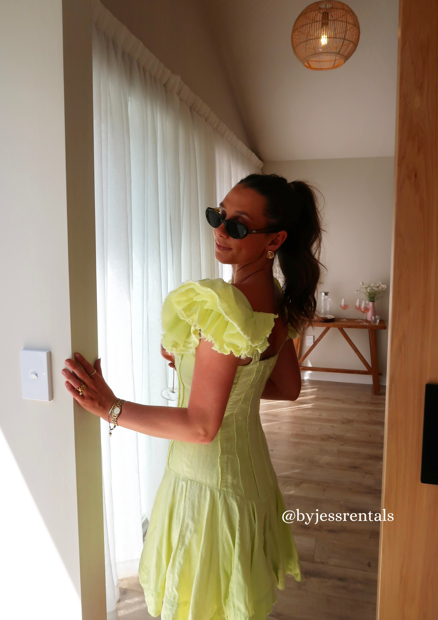 Aje - Breathless Frill Sleeve Mini Lime - 12