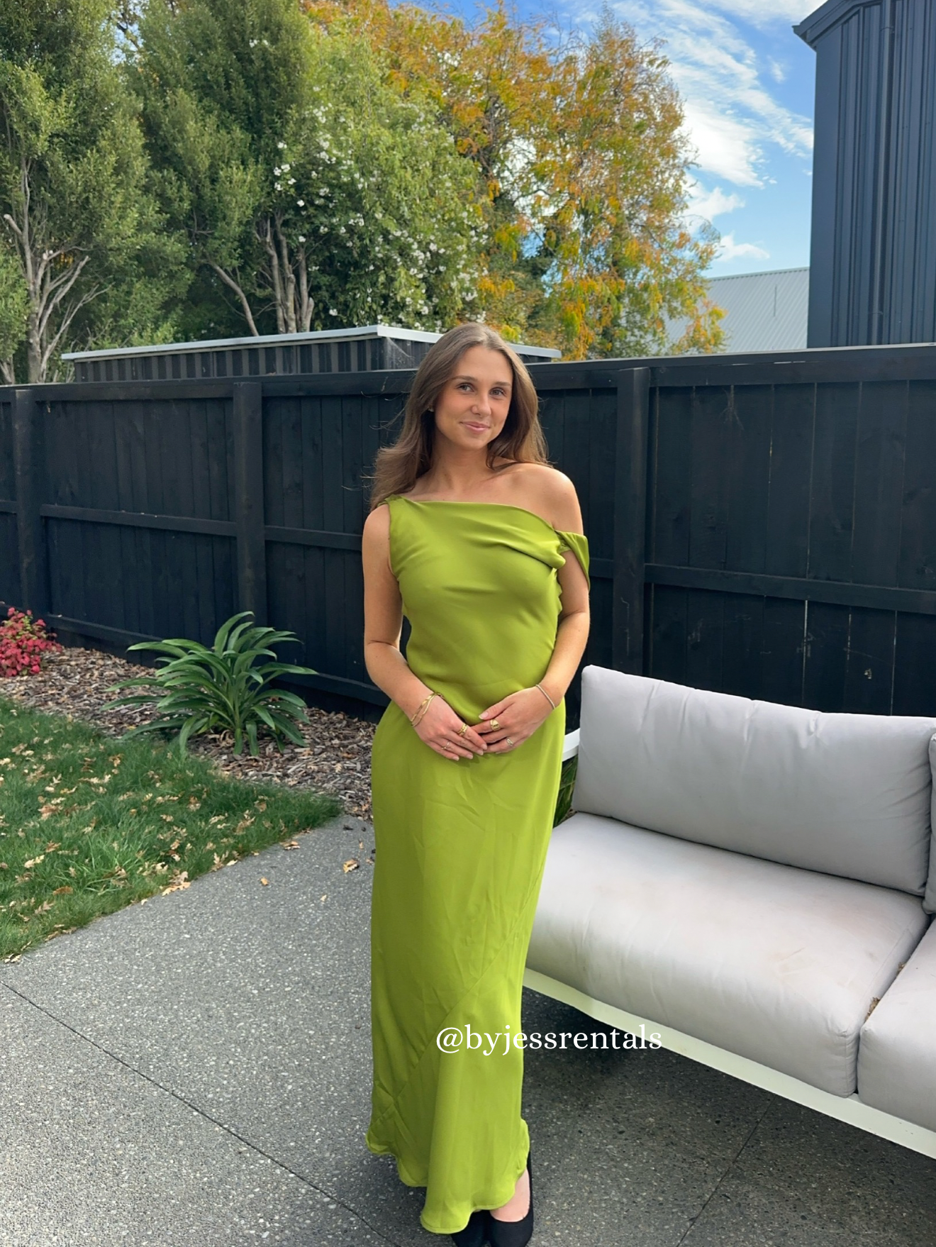 Ruby - Firebird Cowl Gown Pea Green - 8