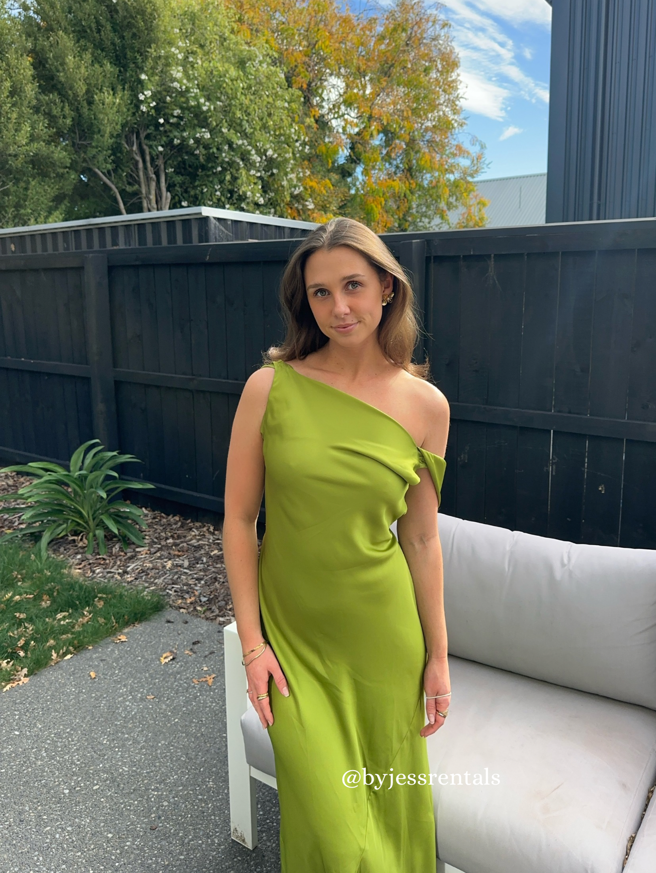Ruby - Firebird Cowl Gown Pea Green - 8