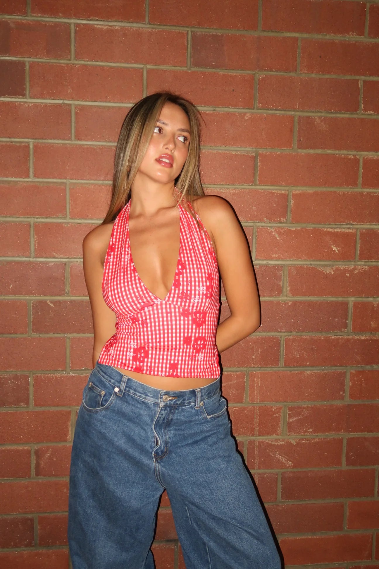 Loleia - Mary-Kate Halter Cherry Top - 8