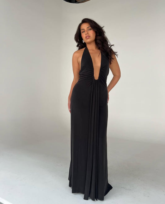 Misha - Jennifer Cupro Dress Black - 8