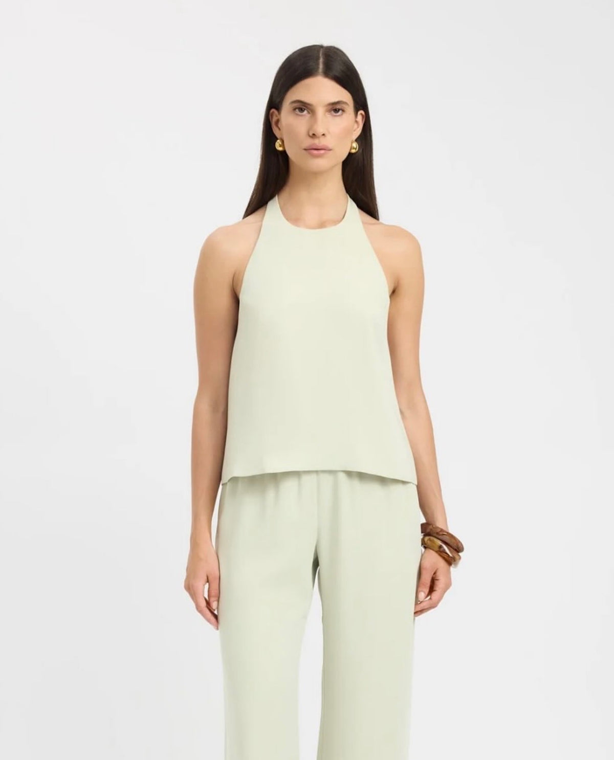 Maria Top Pistachio by Kookai - green top for hire, size 8 (photo 2)